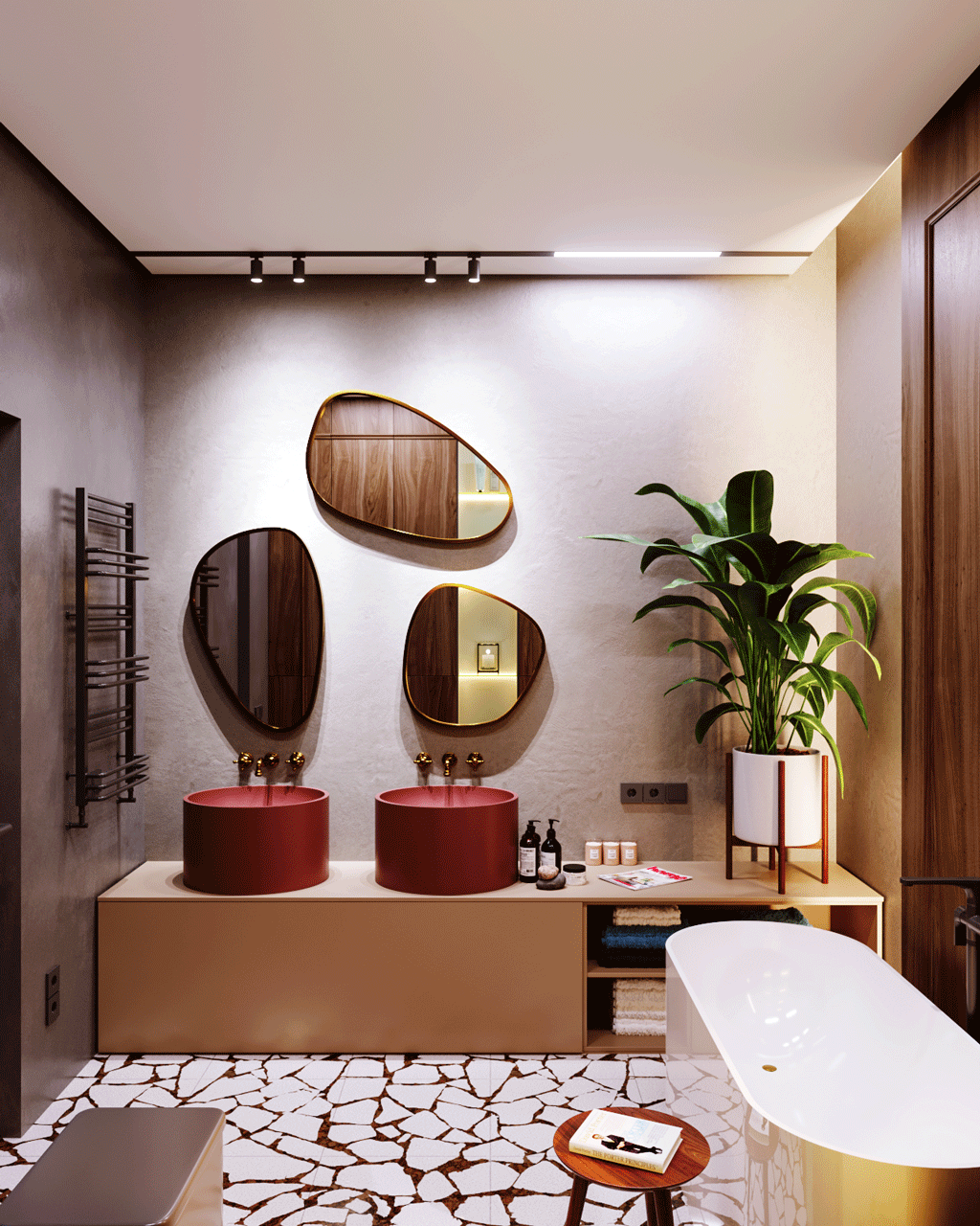 wooden bathroom 3d design 2