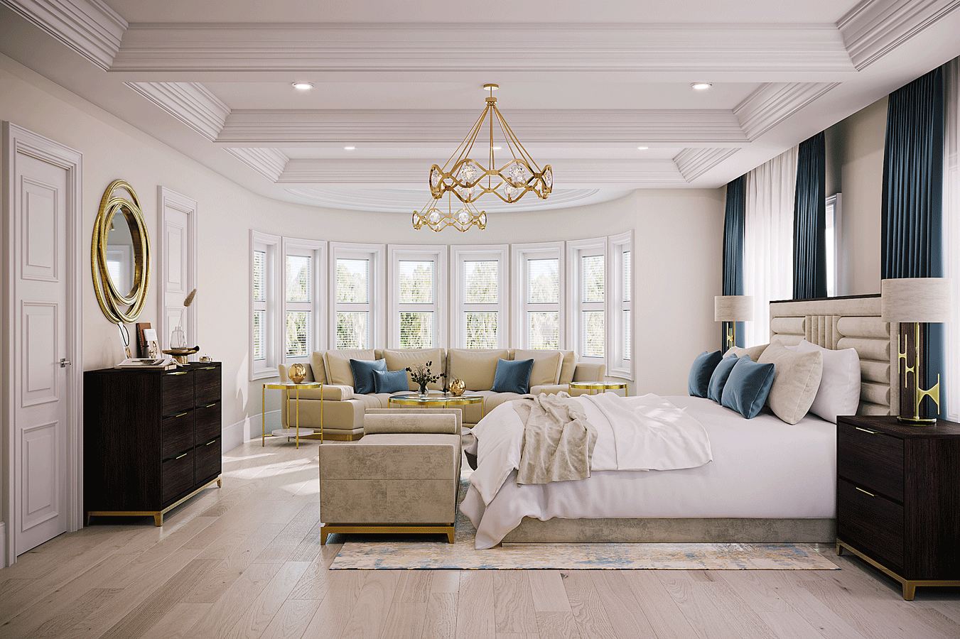 white blue master bedroom design